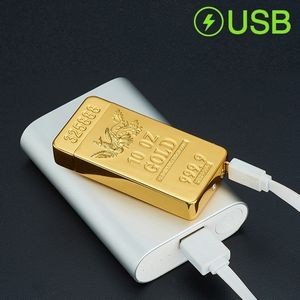 Exquisite Gold Break Shaped Dual E Arc Lighter With Phoenix Mark 27