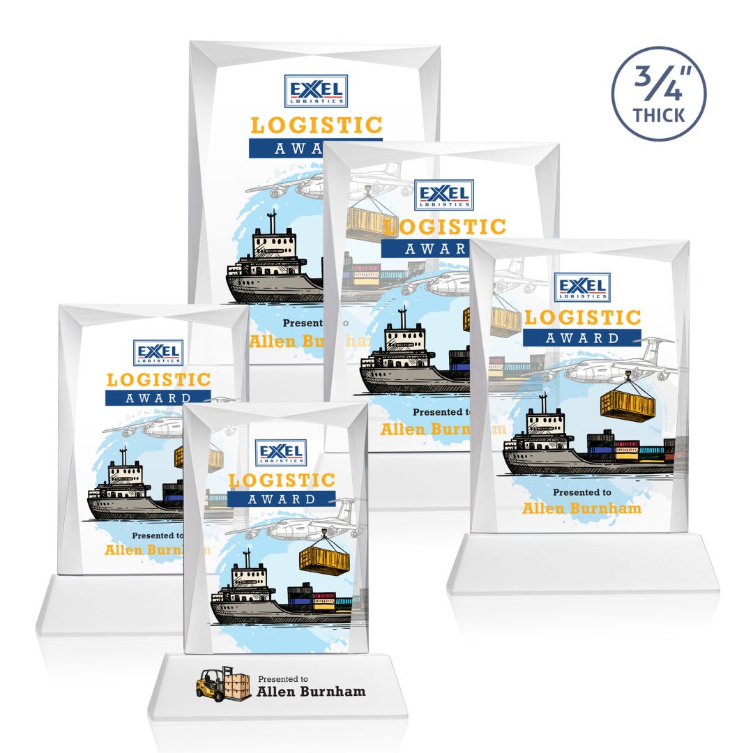 Messina VividPrint™ Award on Newhaven Base - White