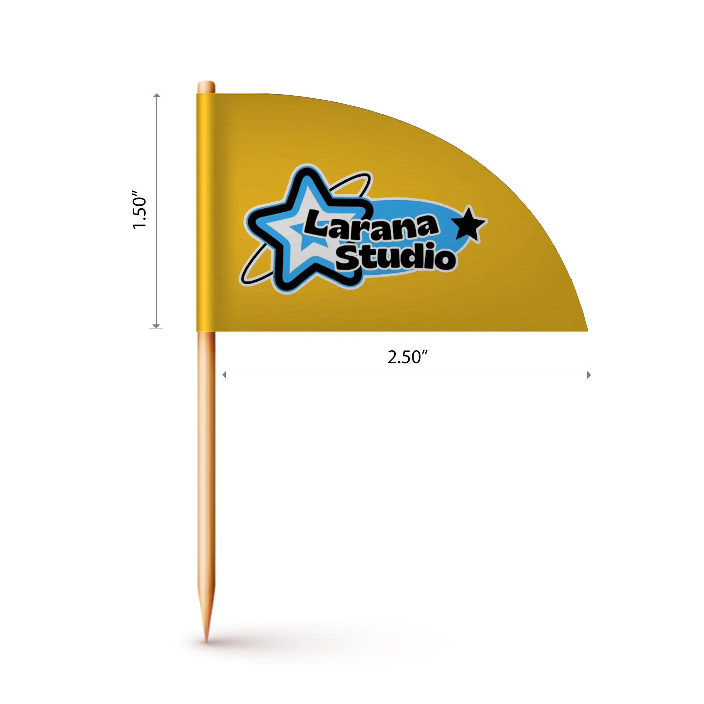Custom Paper Toothpick Flags - Style G Flag Size 1.5" x 2.5" 2