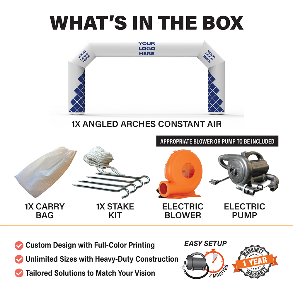 Custom Inflatable Angled Arch - Constant or Sealed Air 2