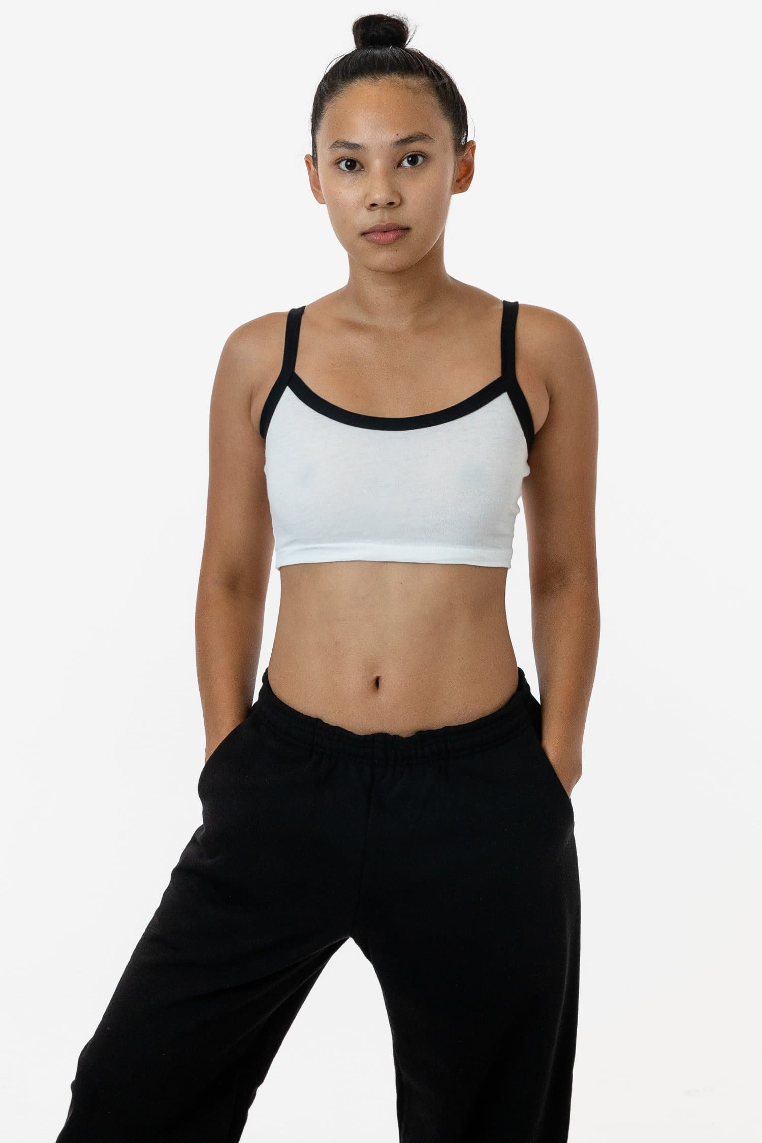 POLY COTTON CROPPED SPAGHETTI TANK 8