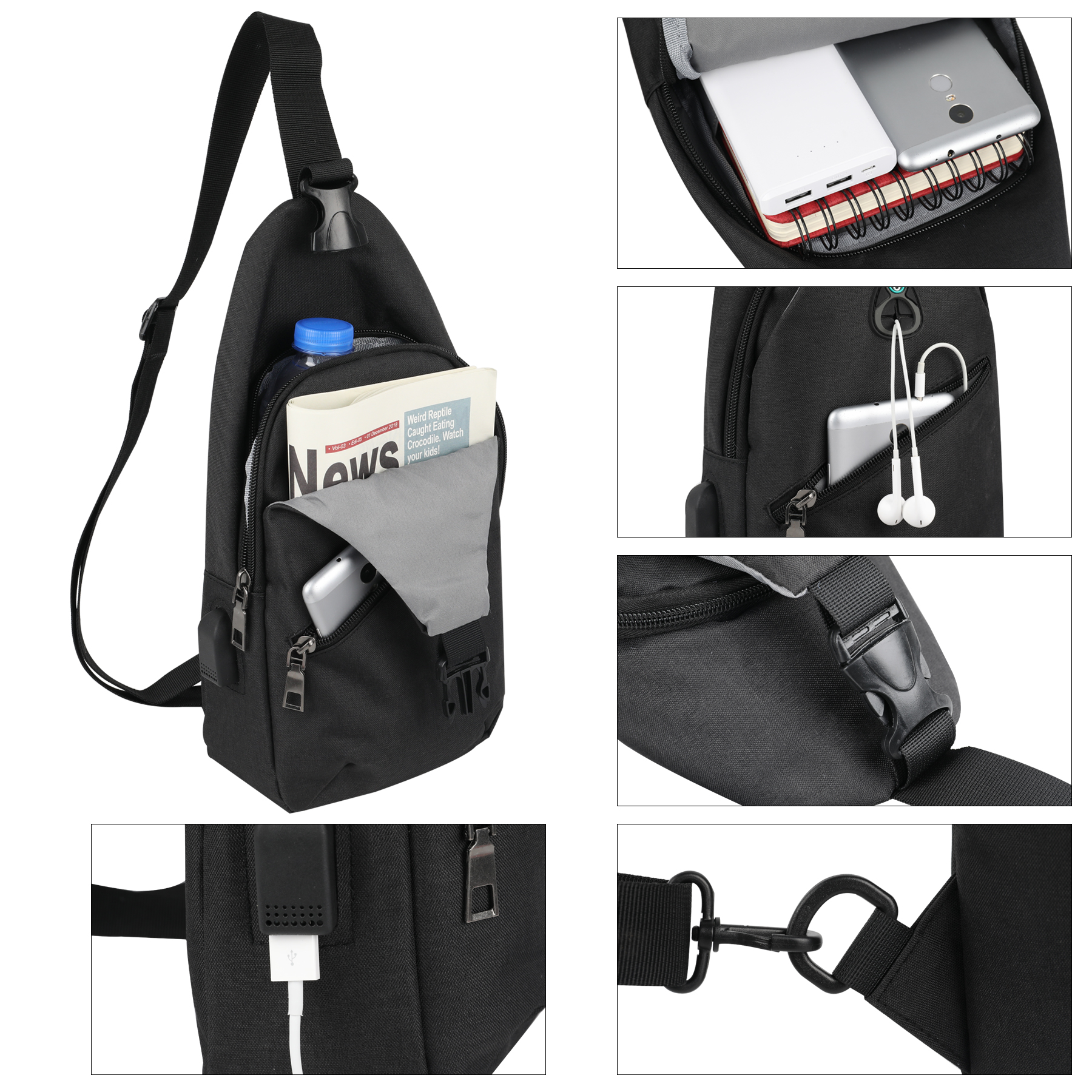 Outdoor Crossbody Sling Backpack 7