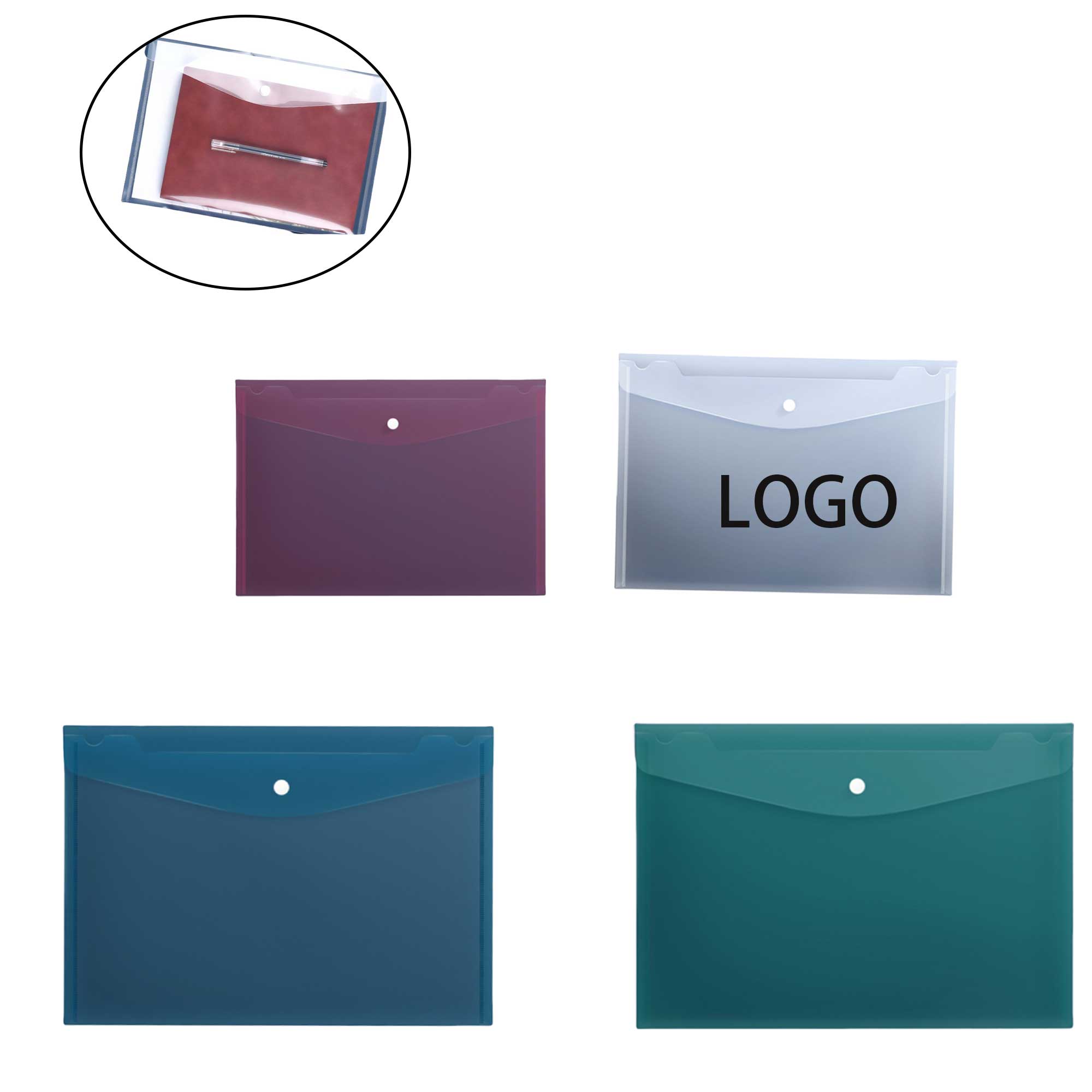 Plastic Filing Envelopes with Snap Button Closure 3