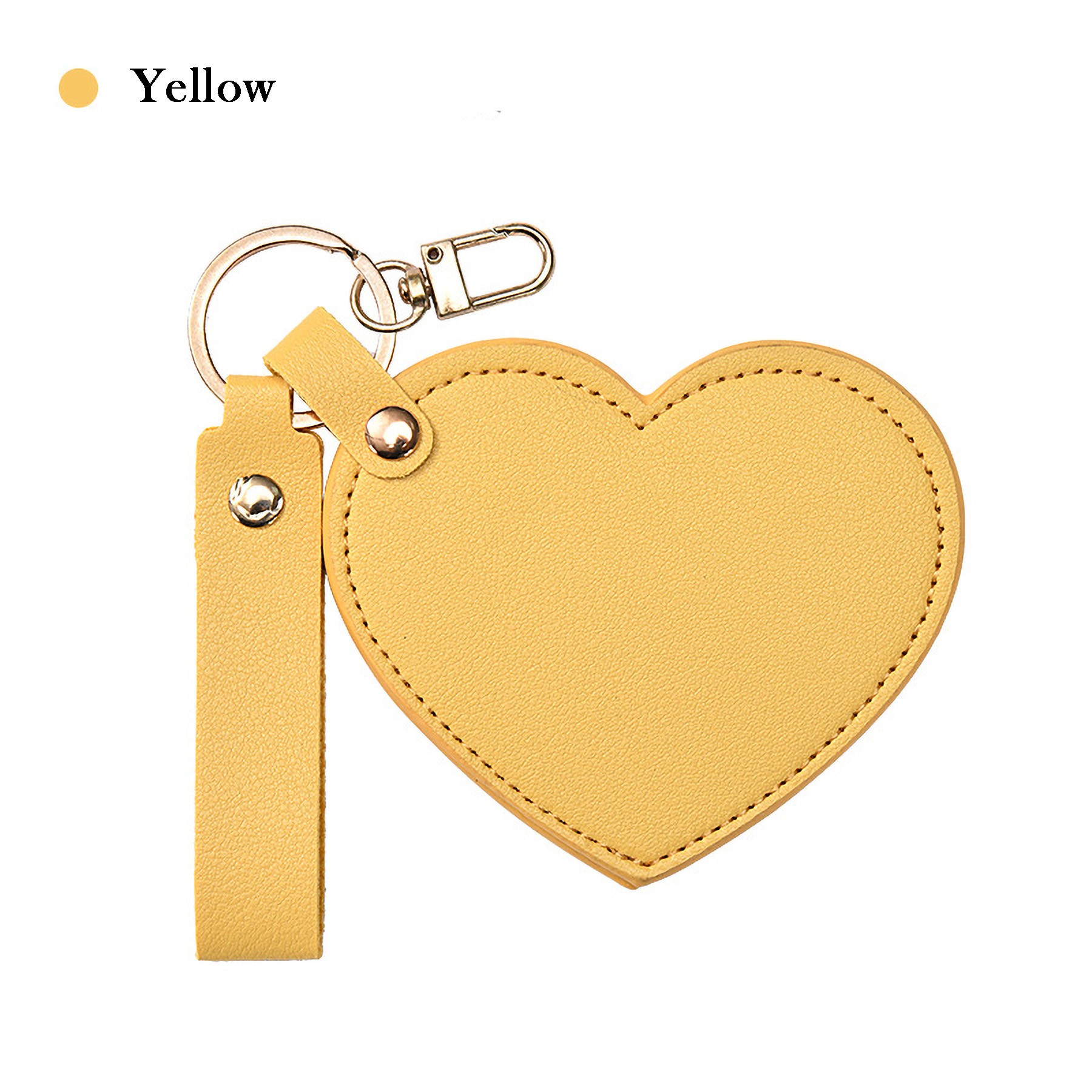 Leather Key Chain With Heart-Shaped Makeup Mirror 10