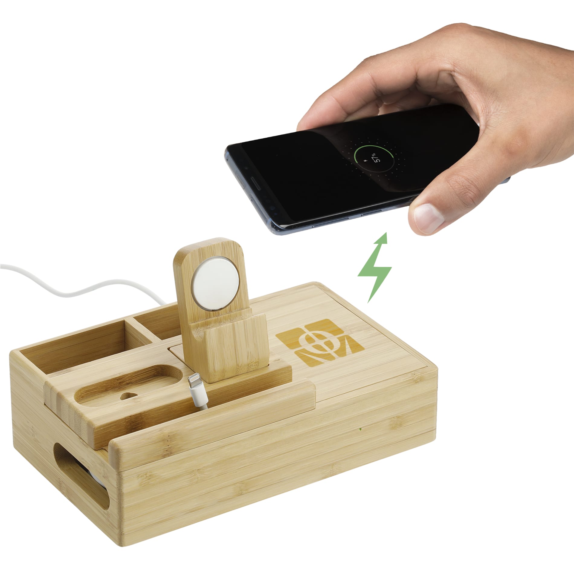 Bamboo Fast Wirelsss Charging Dock Station 24