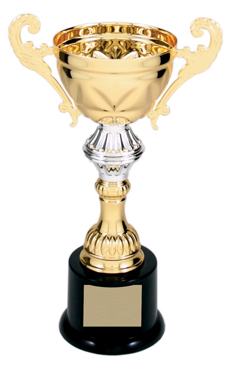 8-3/4" Tall Gold Metal Cup Trophy 2