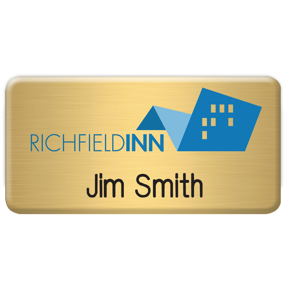 New York Standard Metal Name Badge (Standard Size 1-1/2" x 3")