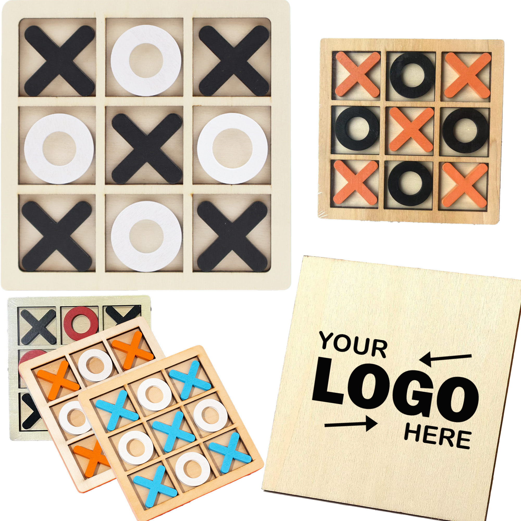 Fun Educational Wooden Tic Tac Toe Tabletop Toy 2
