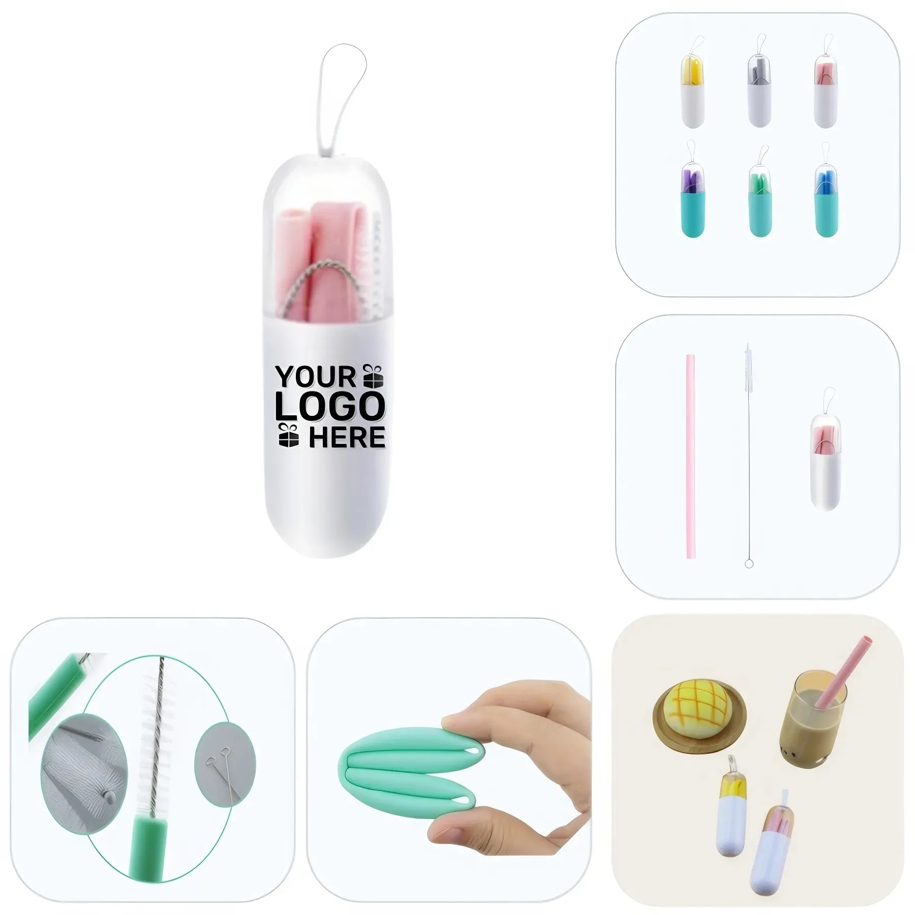 Collapsible Silicone Straw Capsule Box 3
