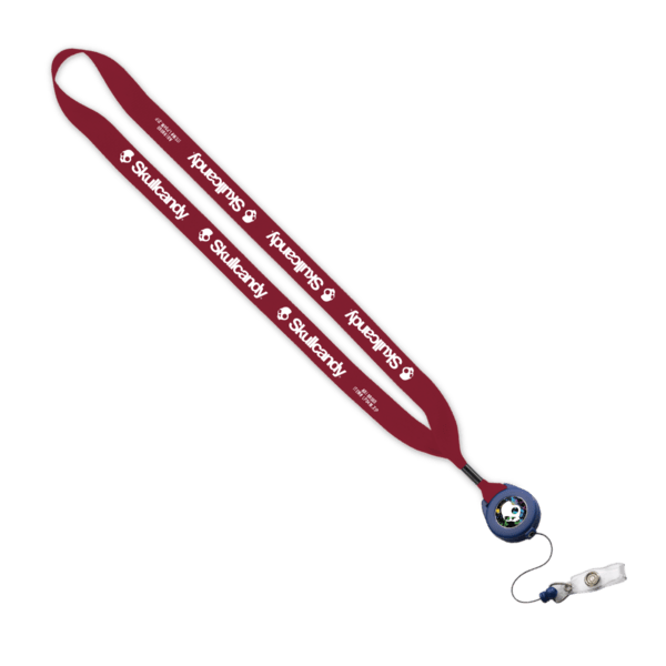 3/4" Polyester Lanyard with Metal Crimp & Retractable Badge Reel 42