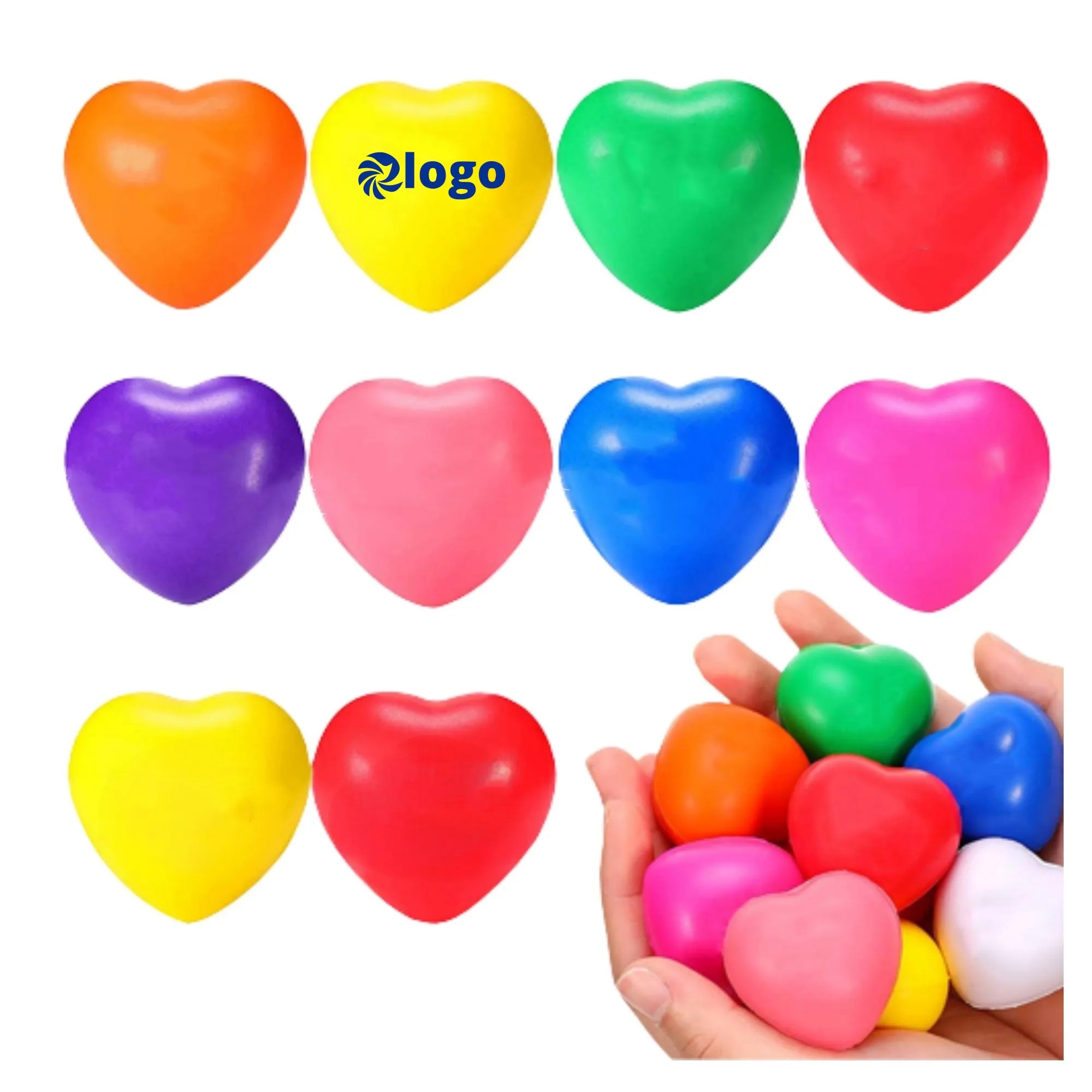 Reusable PU Heart Stress Relief Ball 10