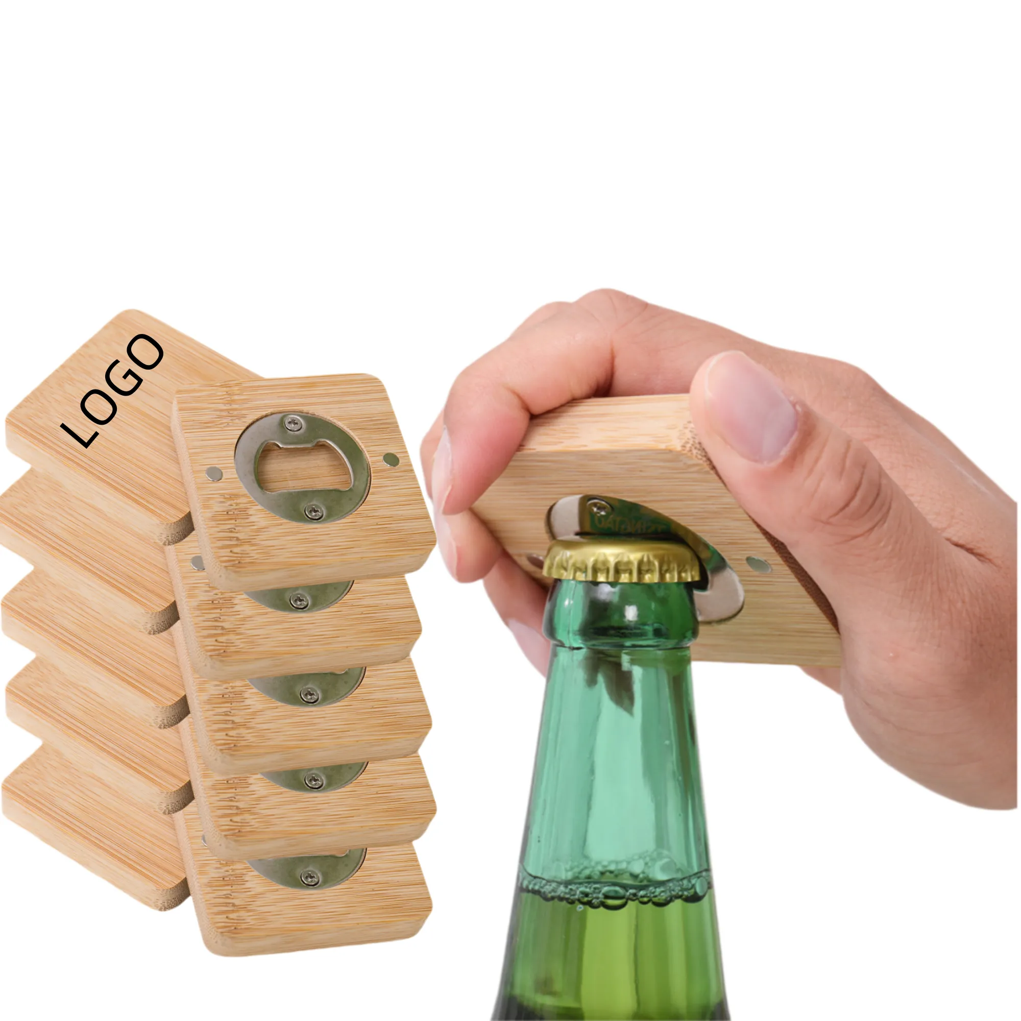 Magnetic Bamboo Bottle Opener 2