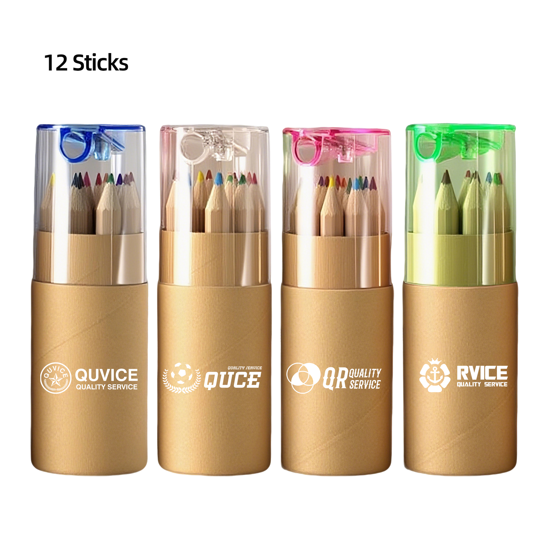 12 PCS Wooden Colored Pencil With Pencil Sharpener 4