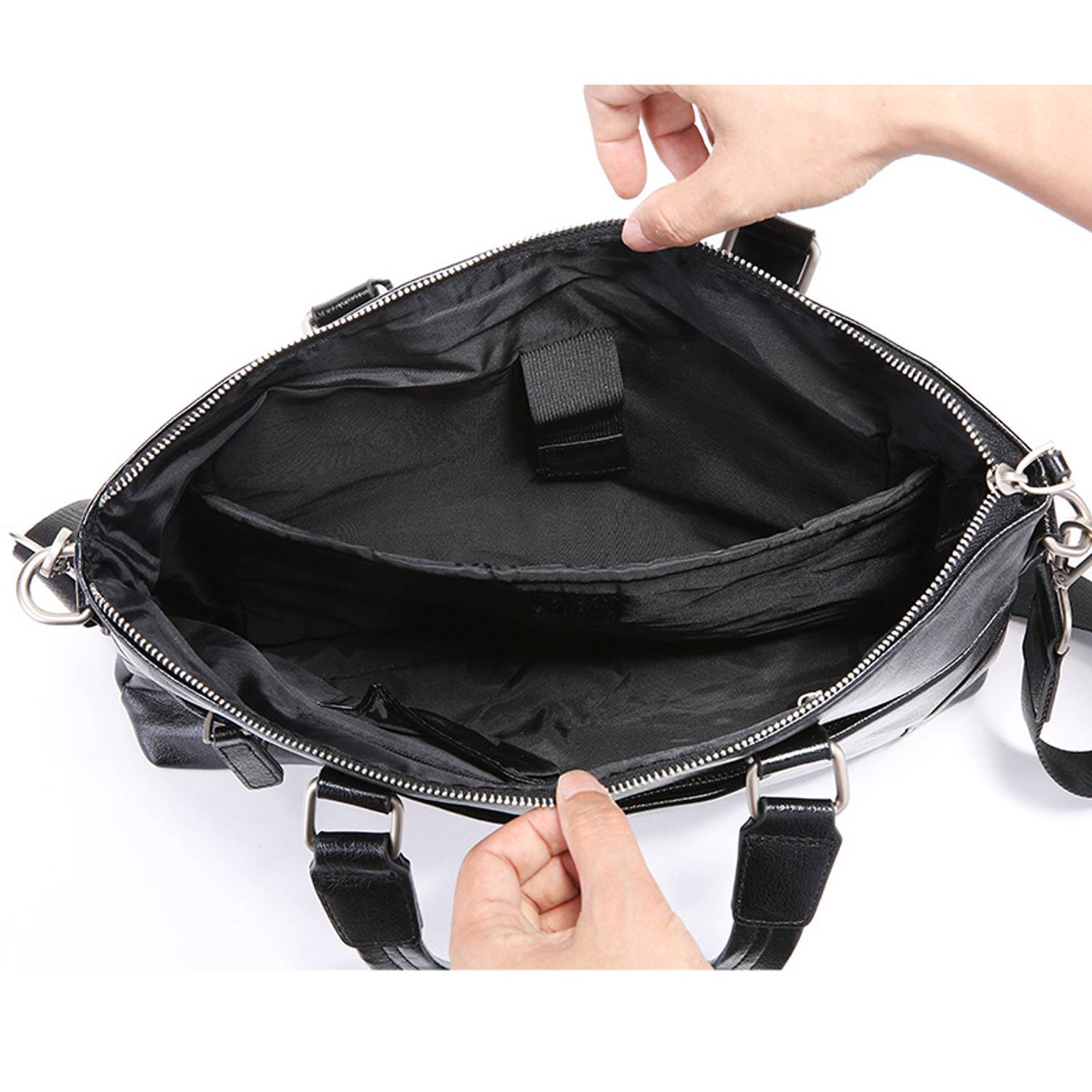 Large Capacity PU Leather Business Tote Bag Detachable Strap 6