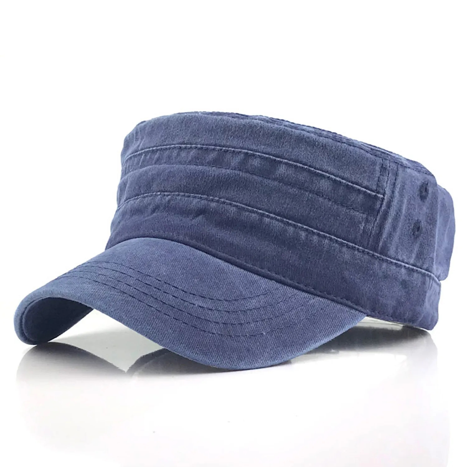 Washed Cotton Hat Distressed Cadet Cap Military Army Style 1