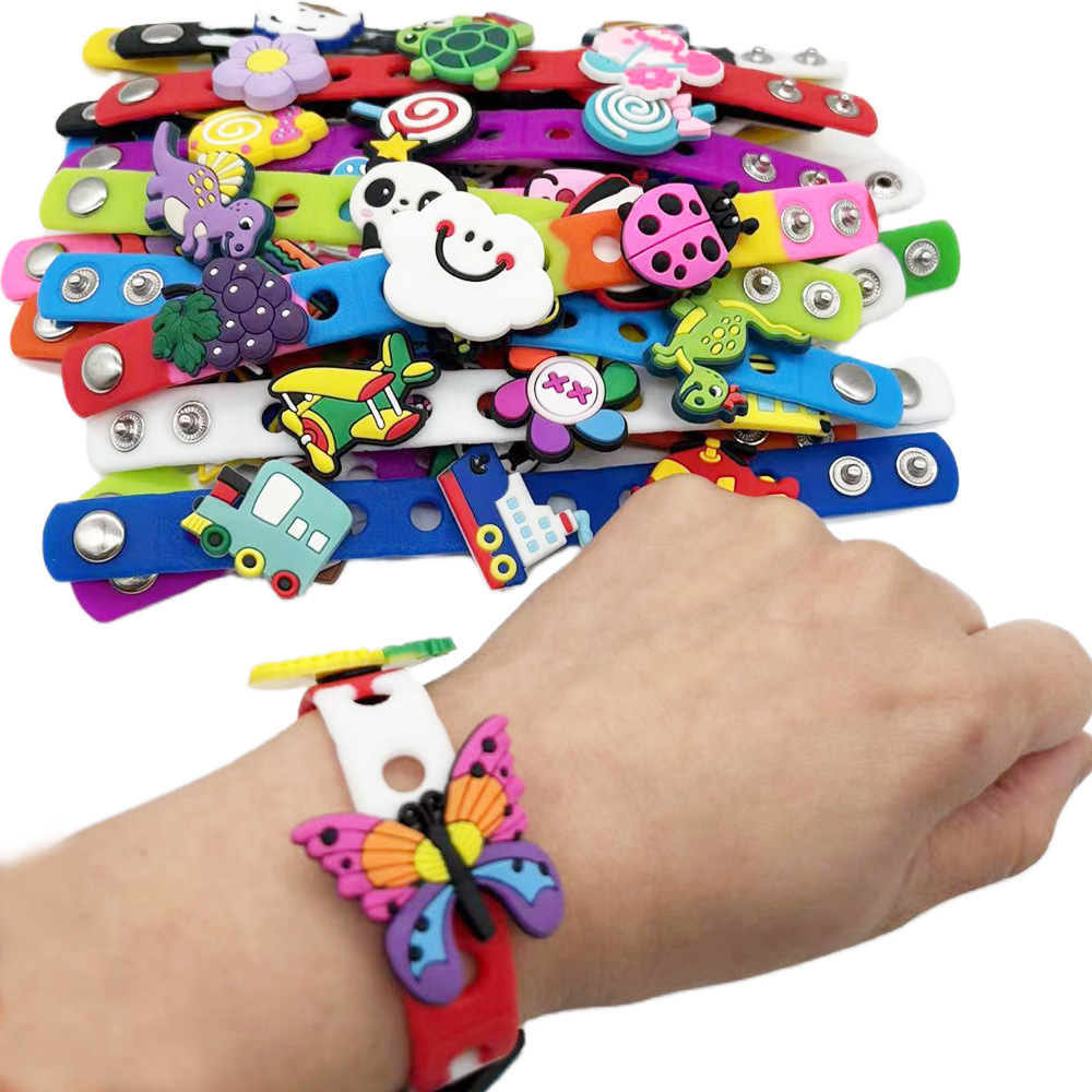 Silicone Charm Bracelets/Adjustable Rubber Bracelet with Holes for Shoe Charm 2