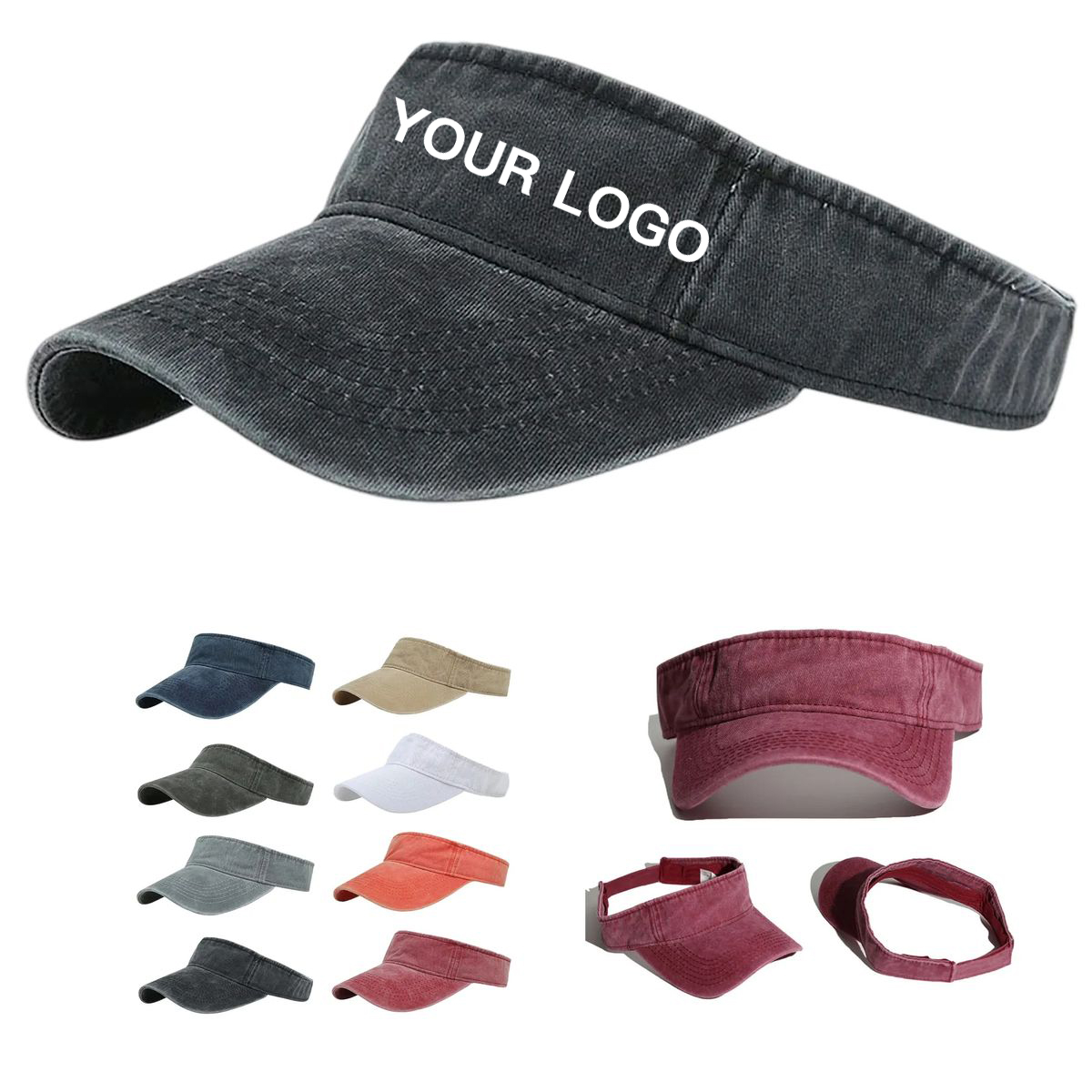 Cotton Sun Visor with Adjustable Back Strap 10