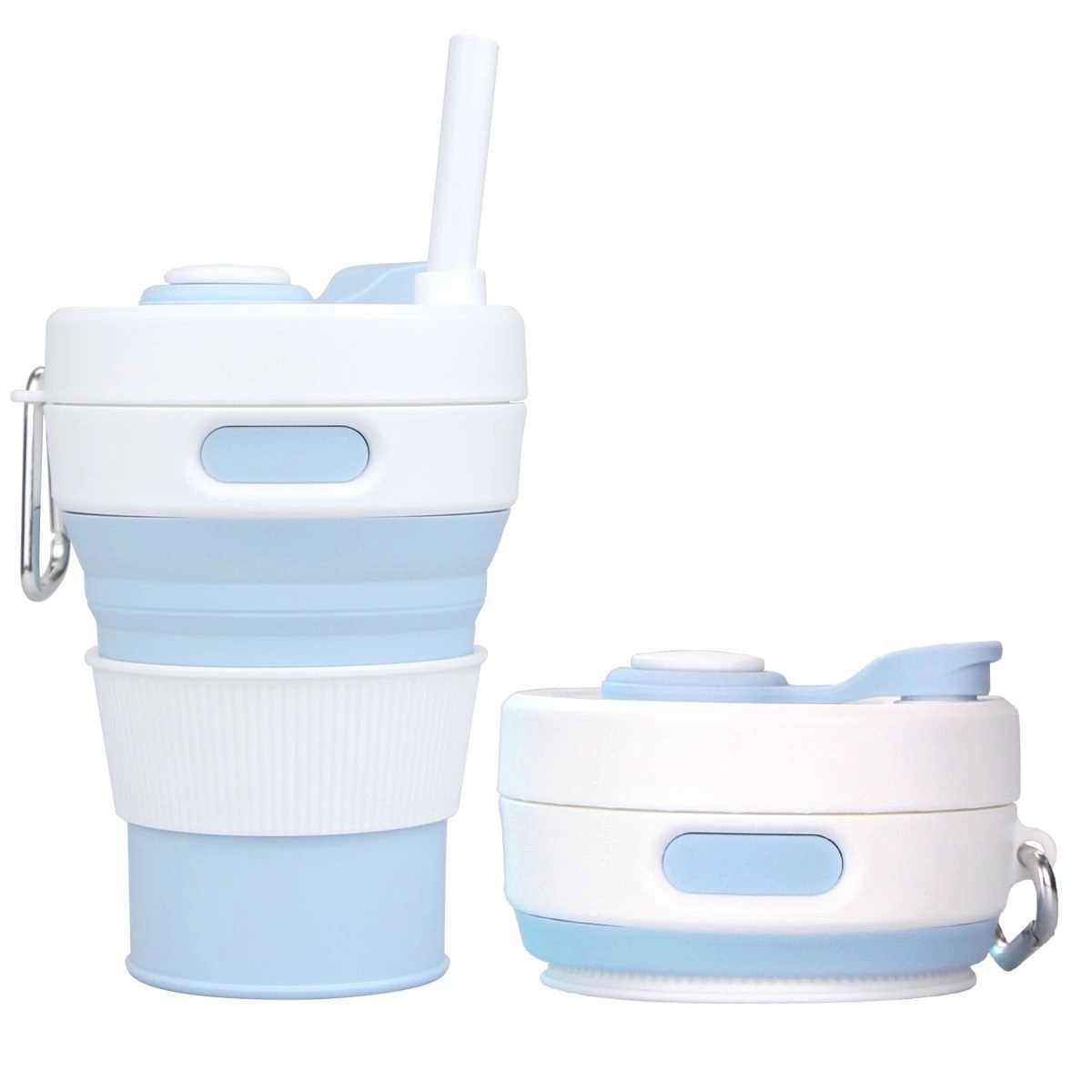 15Oz Silicone Collapsible Travel Cup With Straw 1