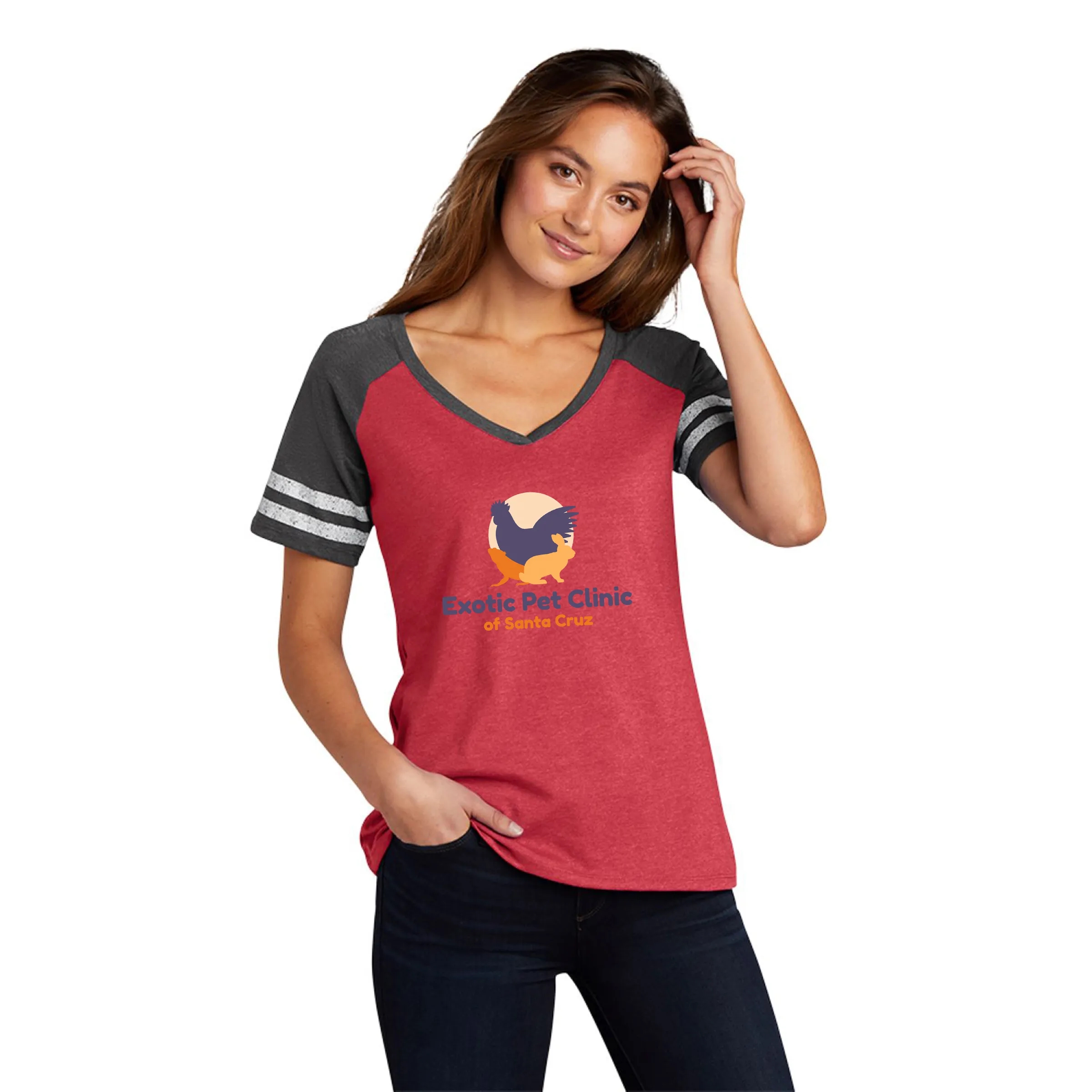 DISTRICT MADE(R) LADIES GAME V-NECK TEE 15
