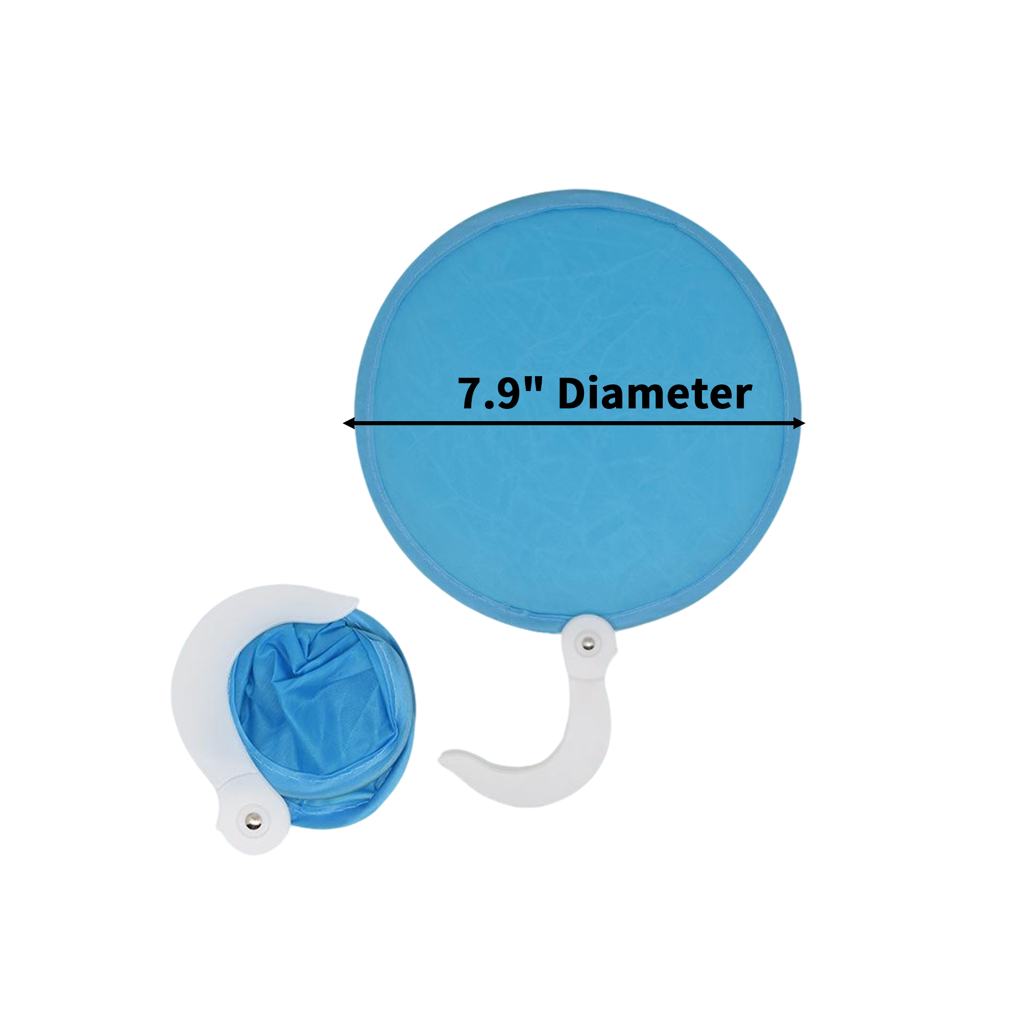 Poly Fabric Foldable Hand Fan Disc 2