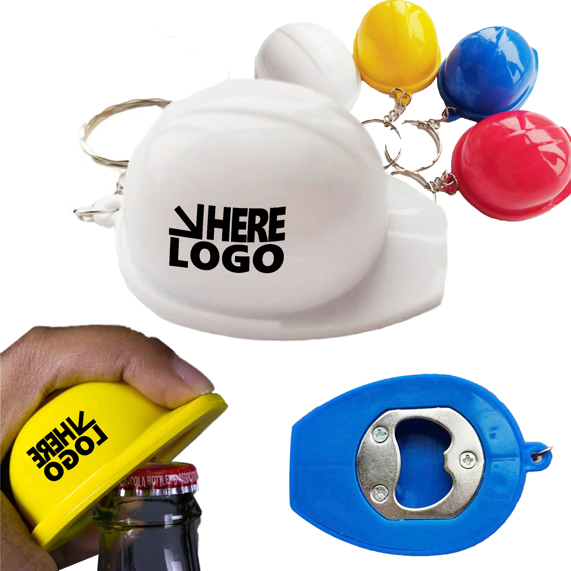 MOQ 20 Safety Hat Bottle Opener Keychain 1