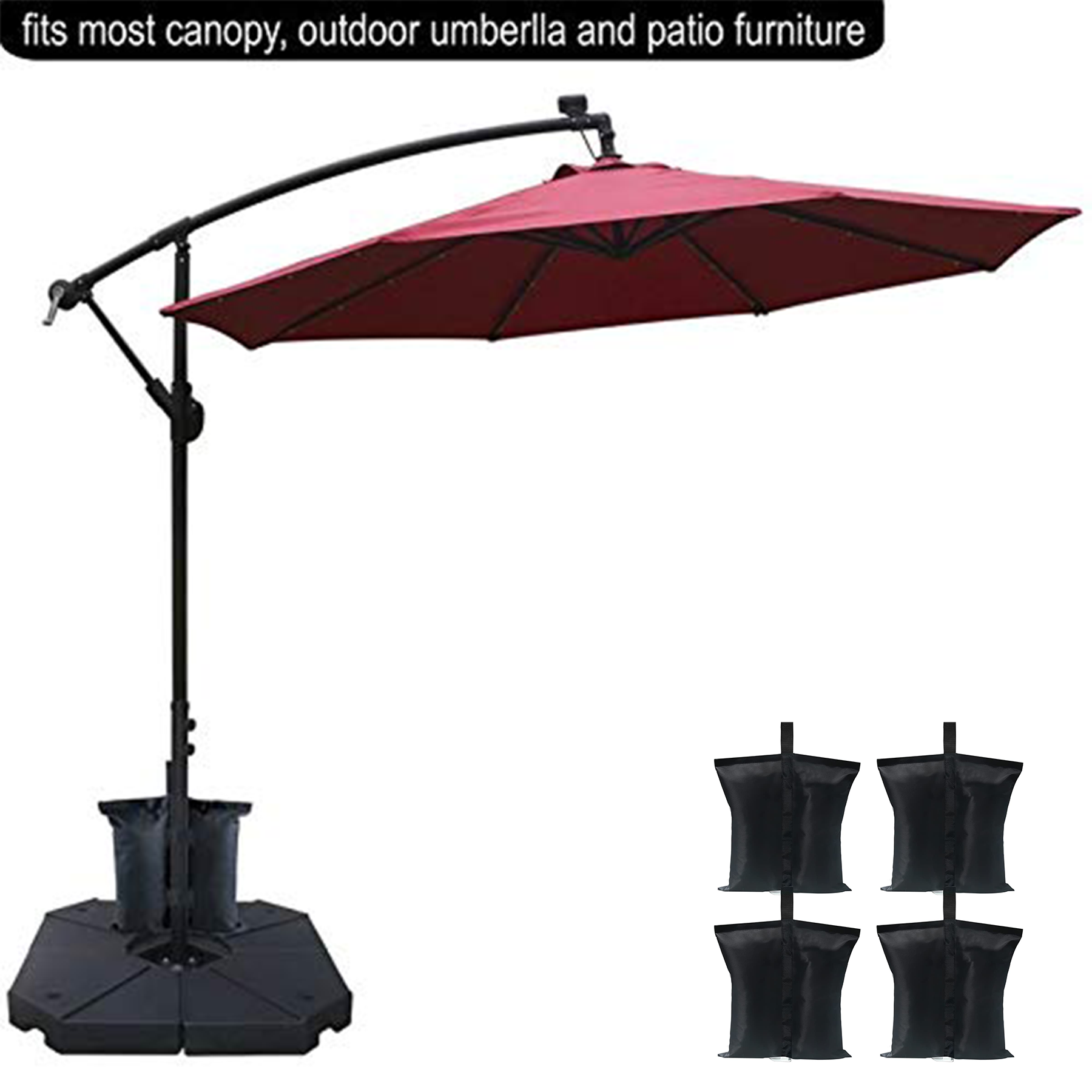 Canopy Weights Gazebo Tent Sand Bags, 4pcs-Pack (Black) 2