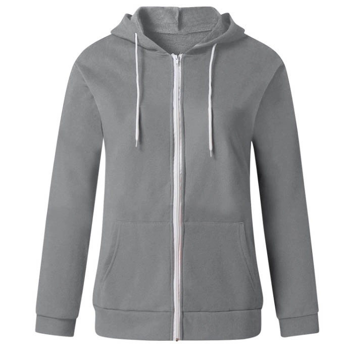 Women'S Color Block Zip Up Hoodie Sweatshirt/Long Sleeve 8