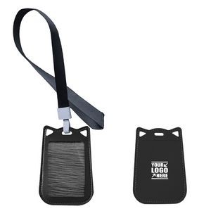 Cat Ear Shaped PU Leather Card Case With Keychain 20