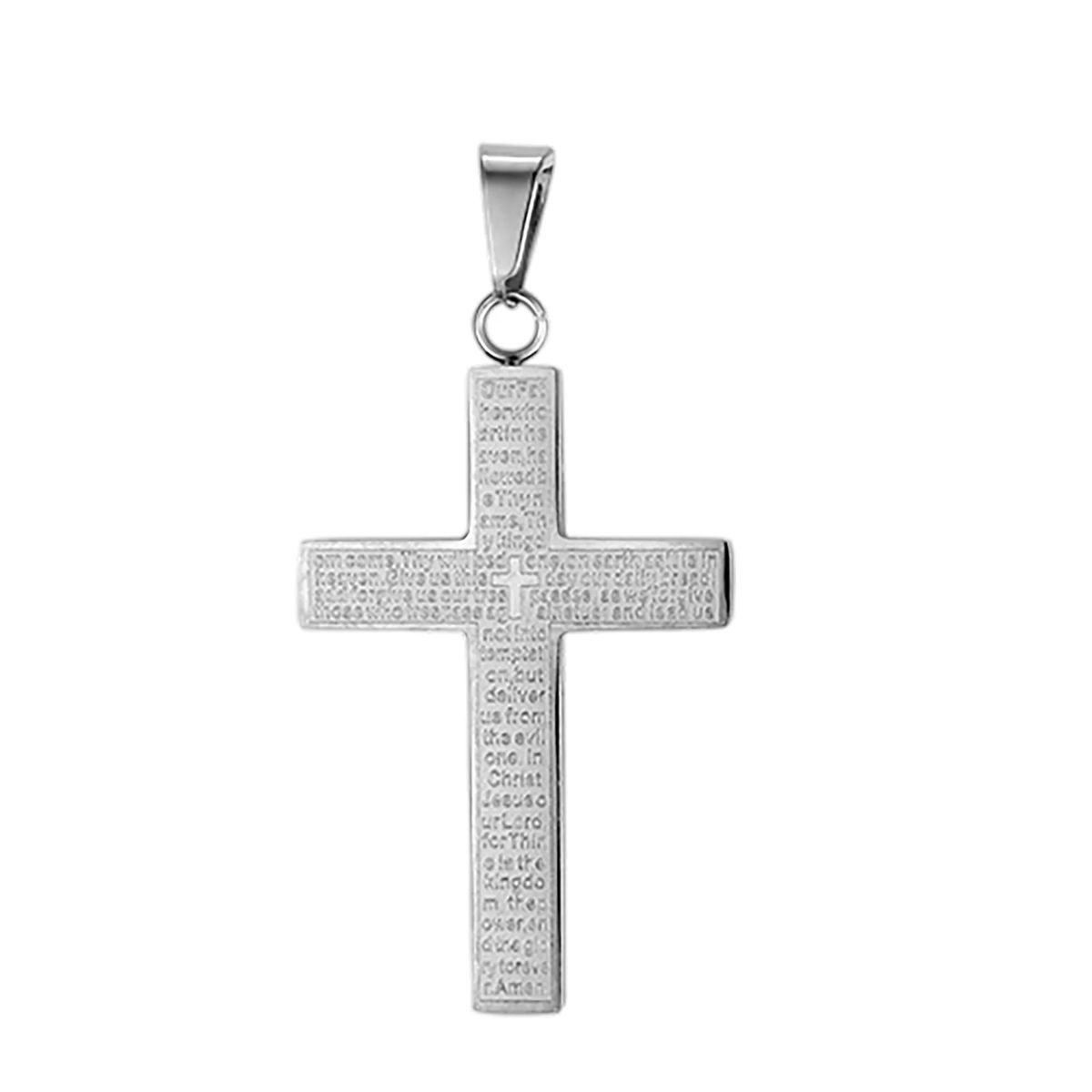 Durable Steel Cross Pendant with Chain for Gifts 4