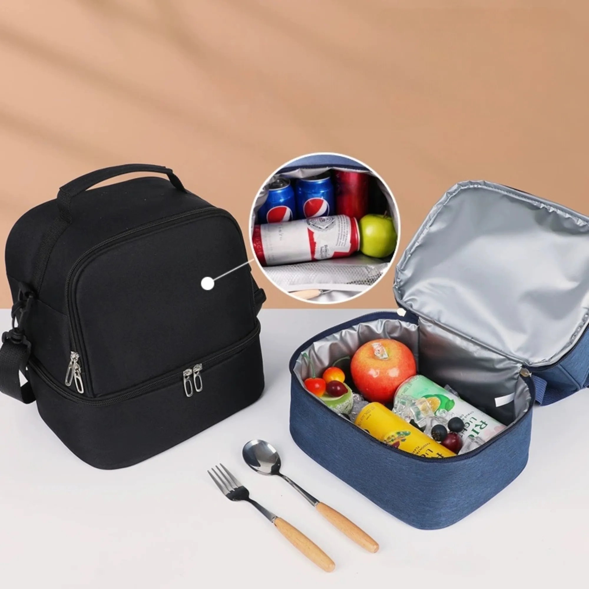 Double-Layer Insulated Bag With Shoulder Strap For students 9