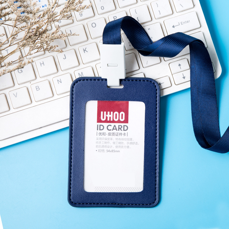 Leather ID Badge Holder with Lanyard 7