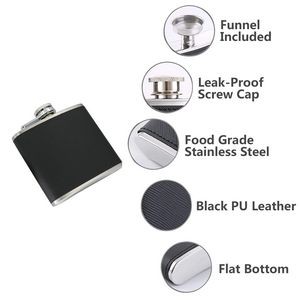 4oz PU Leather Stainless Steel Flask With Tightly Sealed Cap, custom water bottle with logo imprint 8
