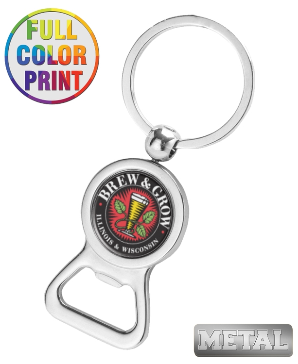 Aluminum Beer Bottle Opener Keychain - Full Color 2
