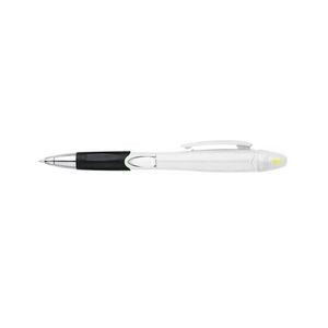 White Barrel Pen With Highlighter 1