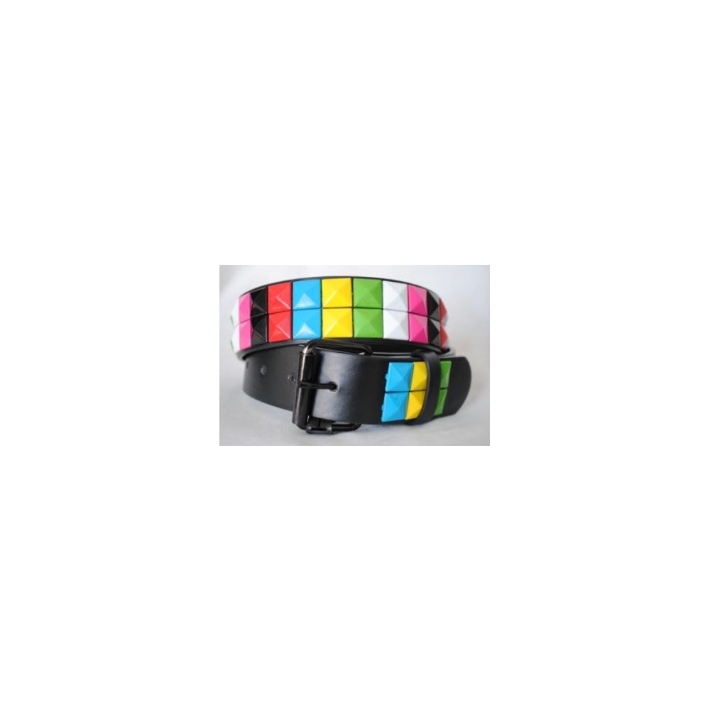 Multicolor Pyramid Studded Belts 2