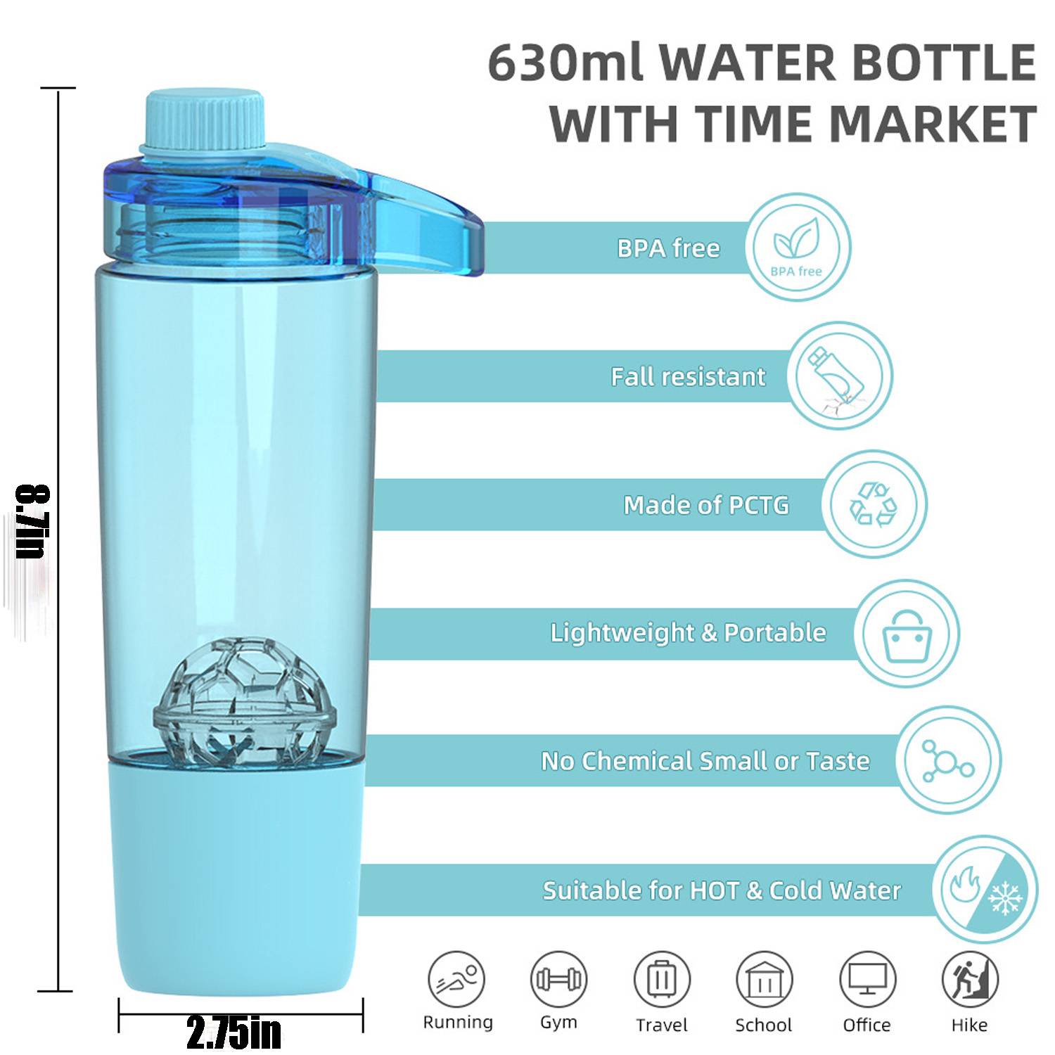 22oz Sports Shaker Bottle 3