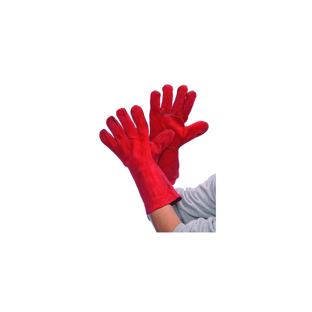 Leather Welding Gloves - Red Large 2
