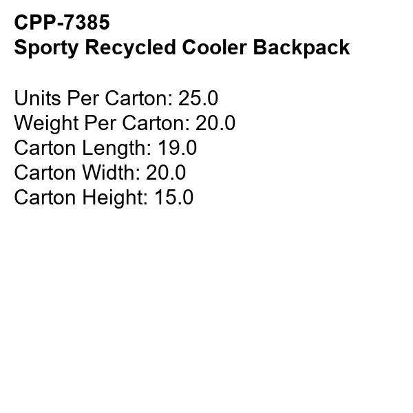 Sporty Recycled Cooler Backpack 19
