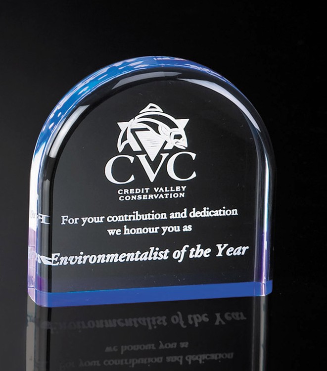 4" Dome Shaped Blue Reflective Acrylic Award 2