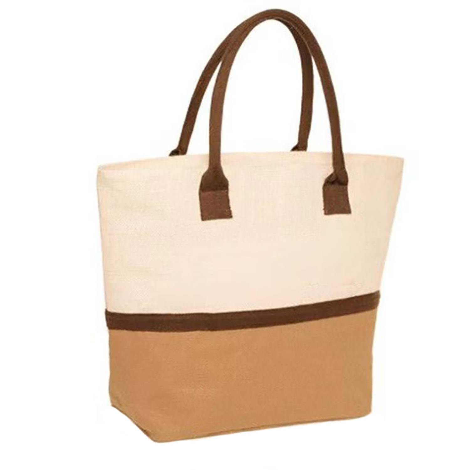 Custom Splicing Linen Fashion Tote Bag, custom tote bag with logo imprint 2