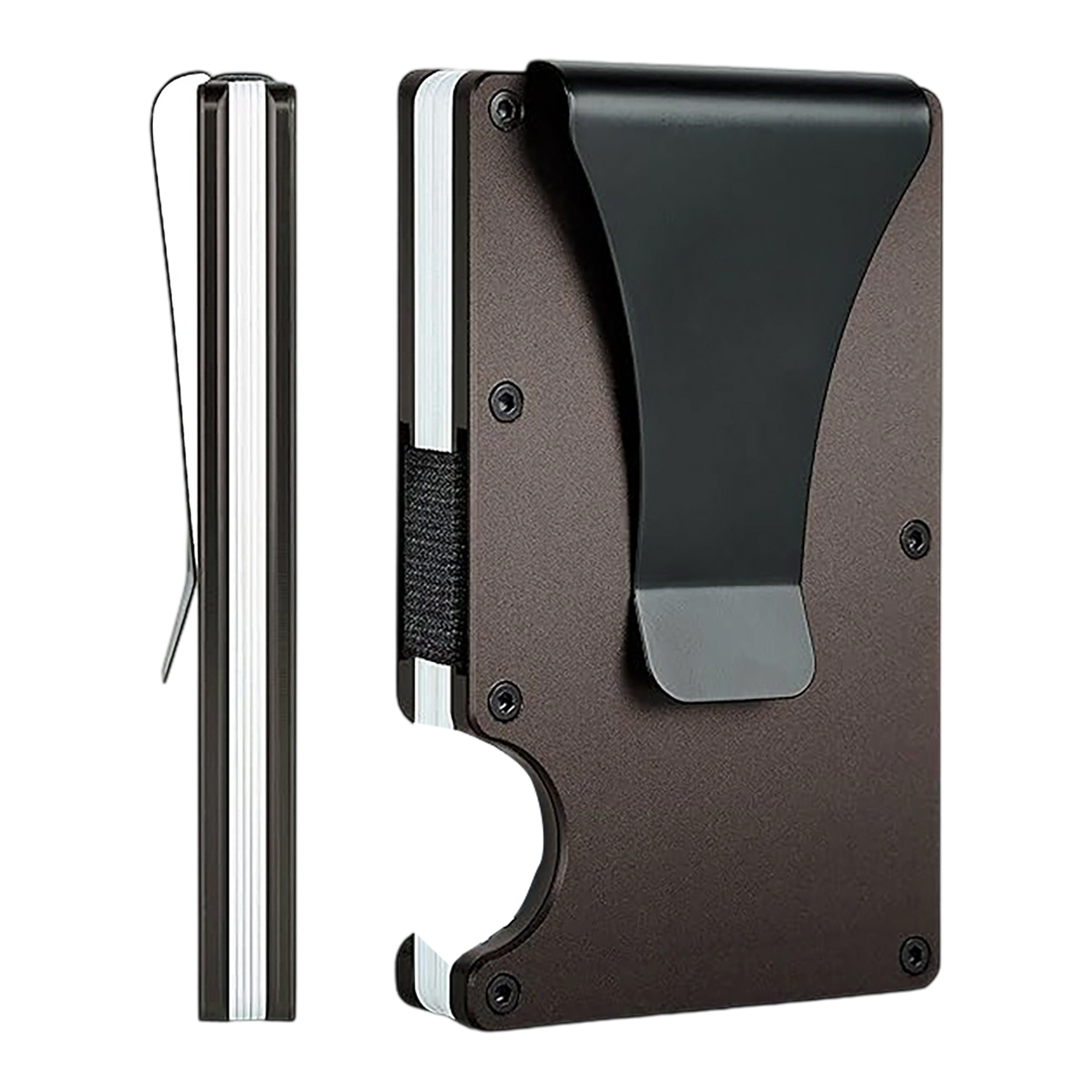Aluminum Alloy RFID Blocking Card Wallet With Elastic Band And Money Clip 13