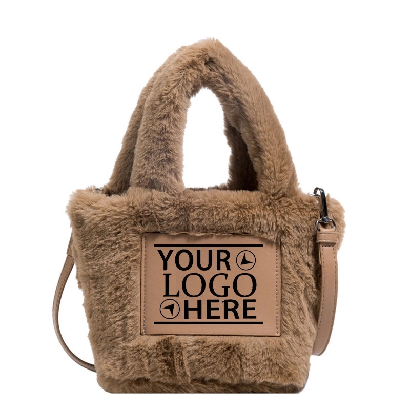 Fuzzy Tote Bag, custom tote bag with logo imprint 2