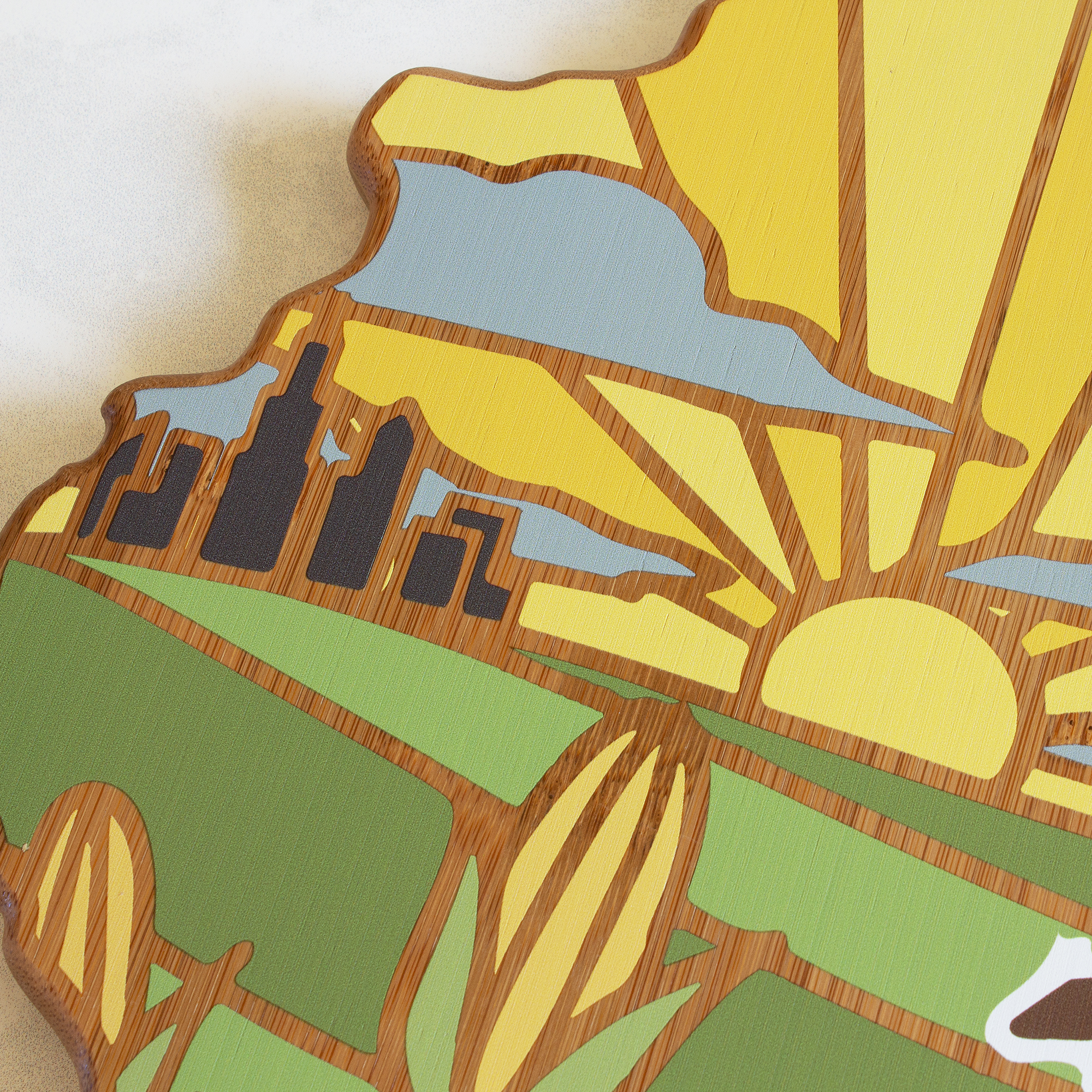 Illinois State Shaped Serving and Cutting Board with Artwork by Summer Stokes 3