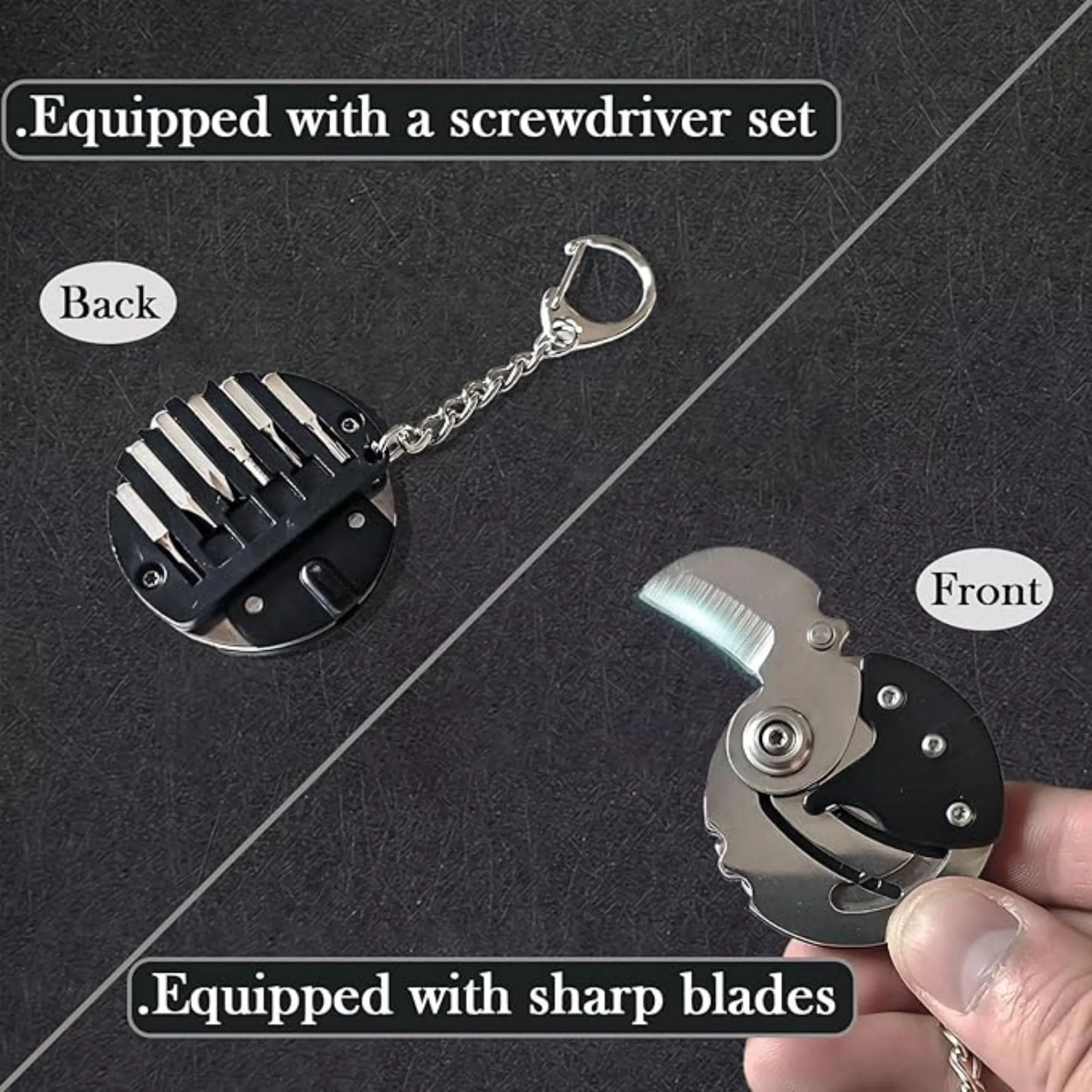 MOQ Folding Keychain Pocket Knife with Screwdriver Set 6