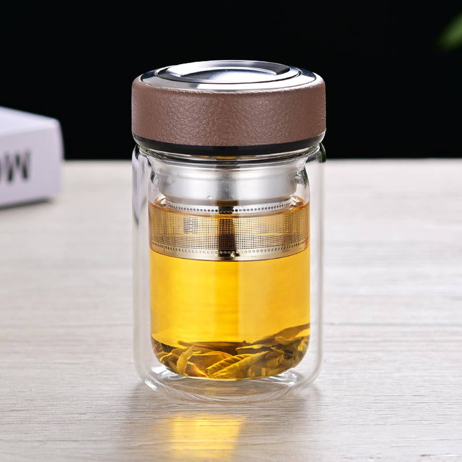 9oz Double Wall Borosilicate Glass Cup w/ Filter 3