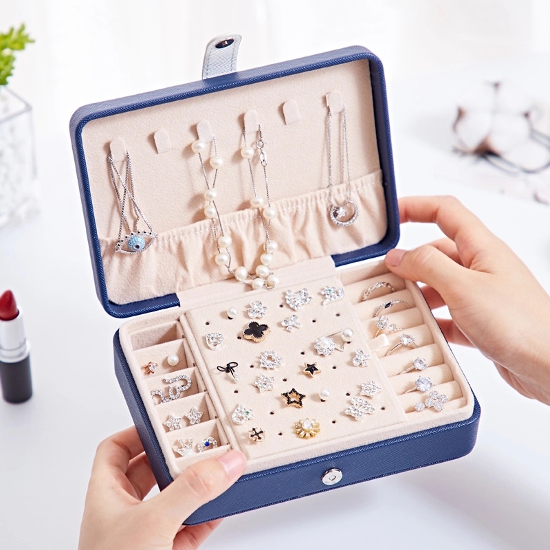 Portable Travel Jewelry Organizer Box with Mirror / Hook 17