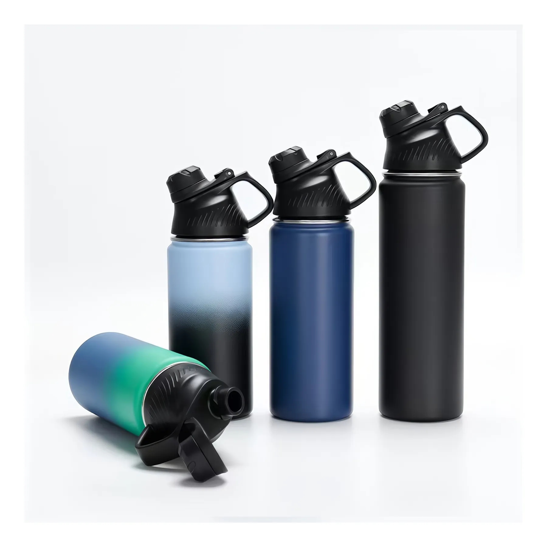 Insulated Water Bottle with Handle Lid Leak Proof 4