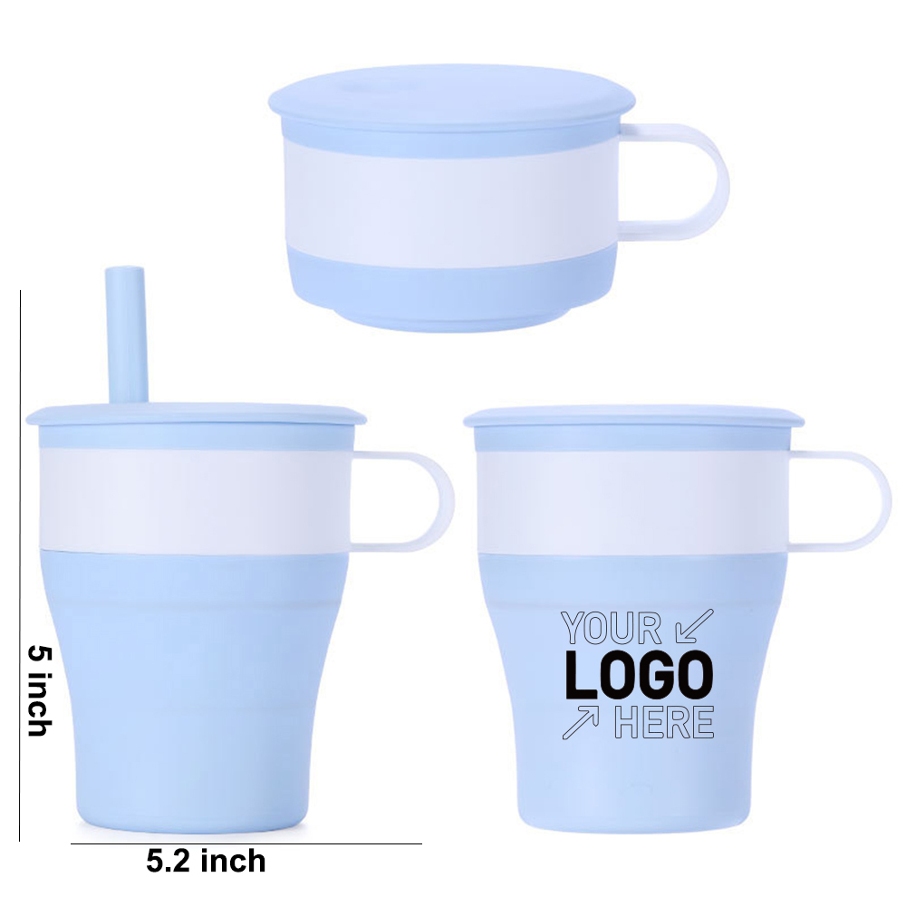 Silicone cup family size mug set with lid 4