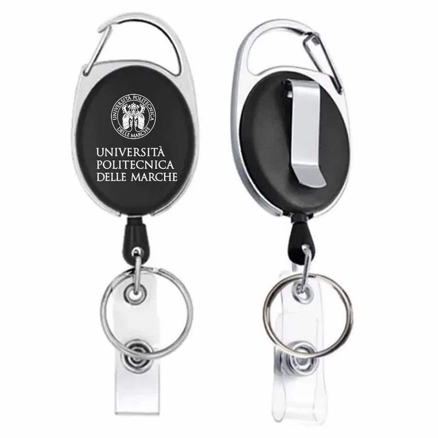 Solid Black and Steel Reel Keychain 6