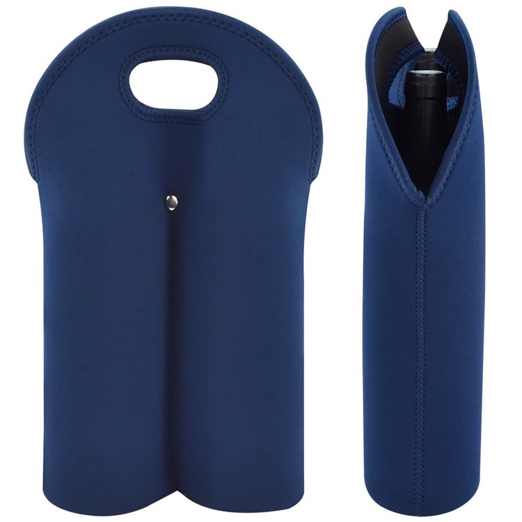 2 Bottle Insulated Neoprene Wine Carrier Tote Bag Water Bott 2